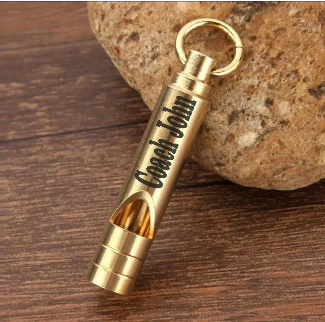 Personalised Engraved Brass High volume Very Loud Whistle,Sports whistle, Best Coach, Best Team, Text Engraving, Perfect Gift For loves ones