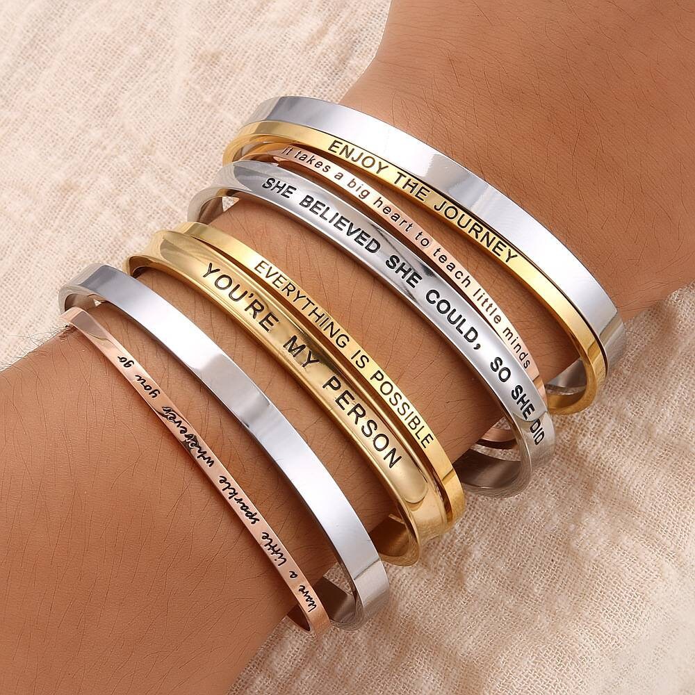 Arabic name islamic Adjustable Cuffs Bracelets Gift For All Occasions,Custom Adjustable Bracelet Cuffs Permanent Engraving Gifts