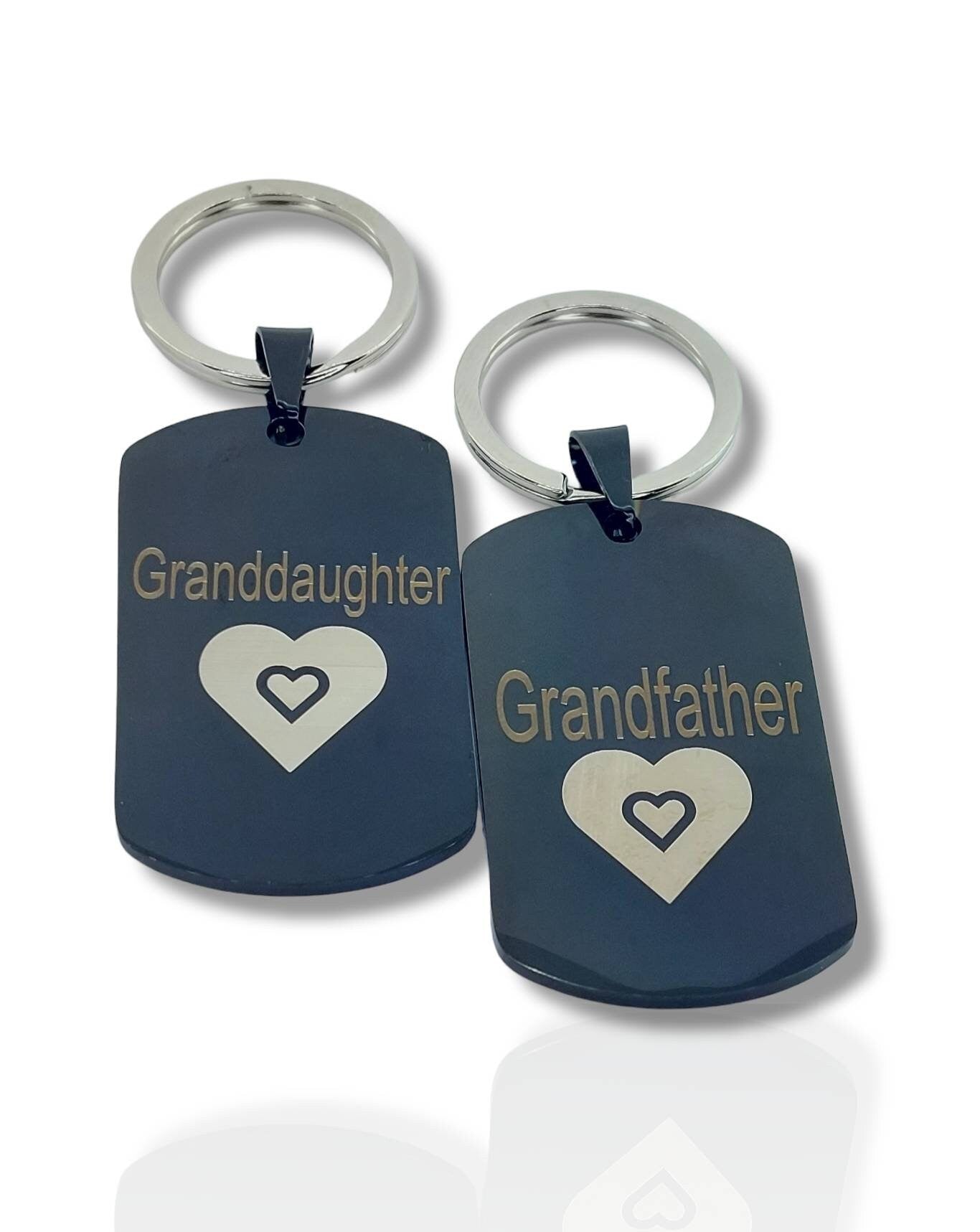Stainless Steel Keyring Tag Personalised Text,Date,memory, Keyring Gifts Grandad Grandma