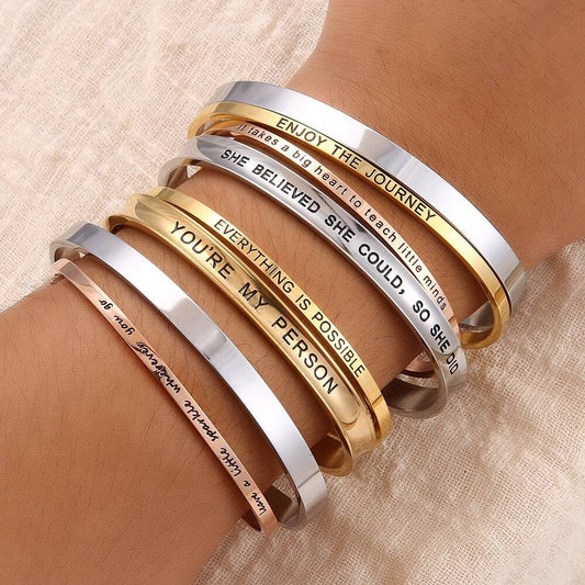 Personalised Adjustable Cuffs Bracelets Gift For All Occasions,Custom Adjustable Bracelet Cuffs Permanent Engraving Gifts