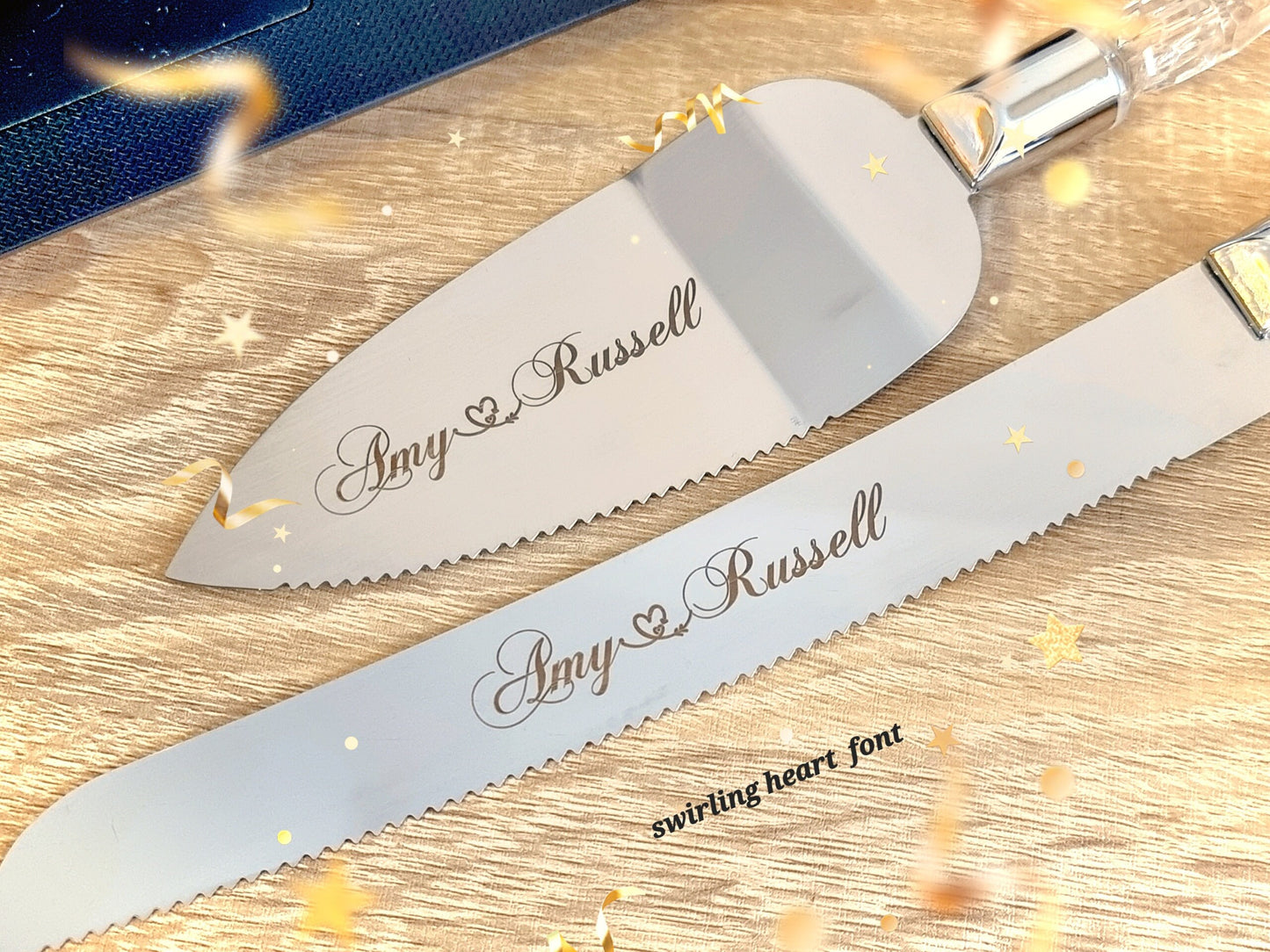 Wedding Cake Server set, Personlised Cake server Set for Wedding Birthday Anniversary Parties For All Occasions